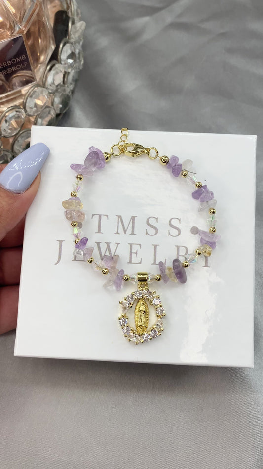 Amethyst Mary Bracelet