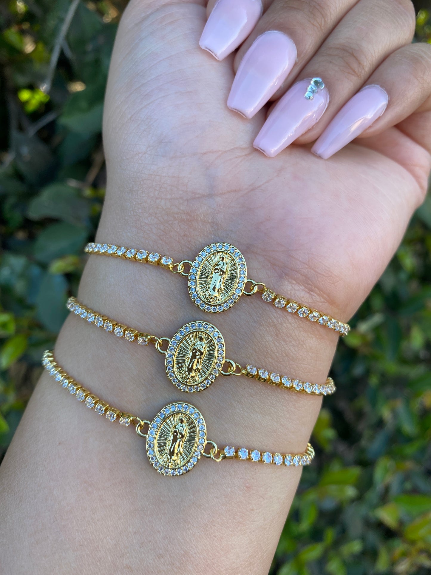 Dainty Diamond Virgencita Bracelet