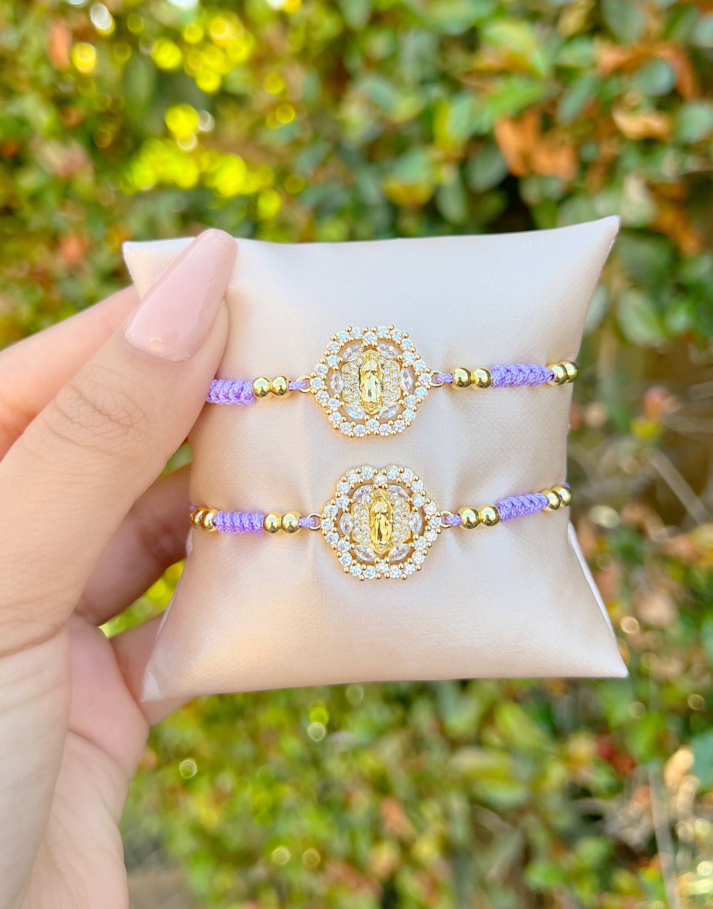 Crystal Woven Bracelet Purple