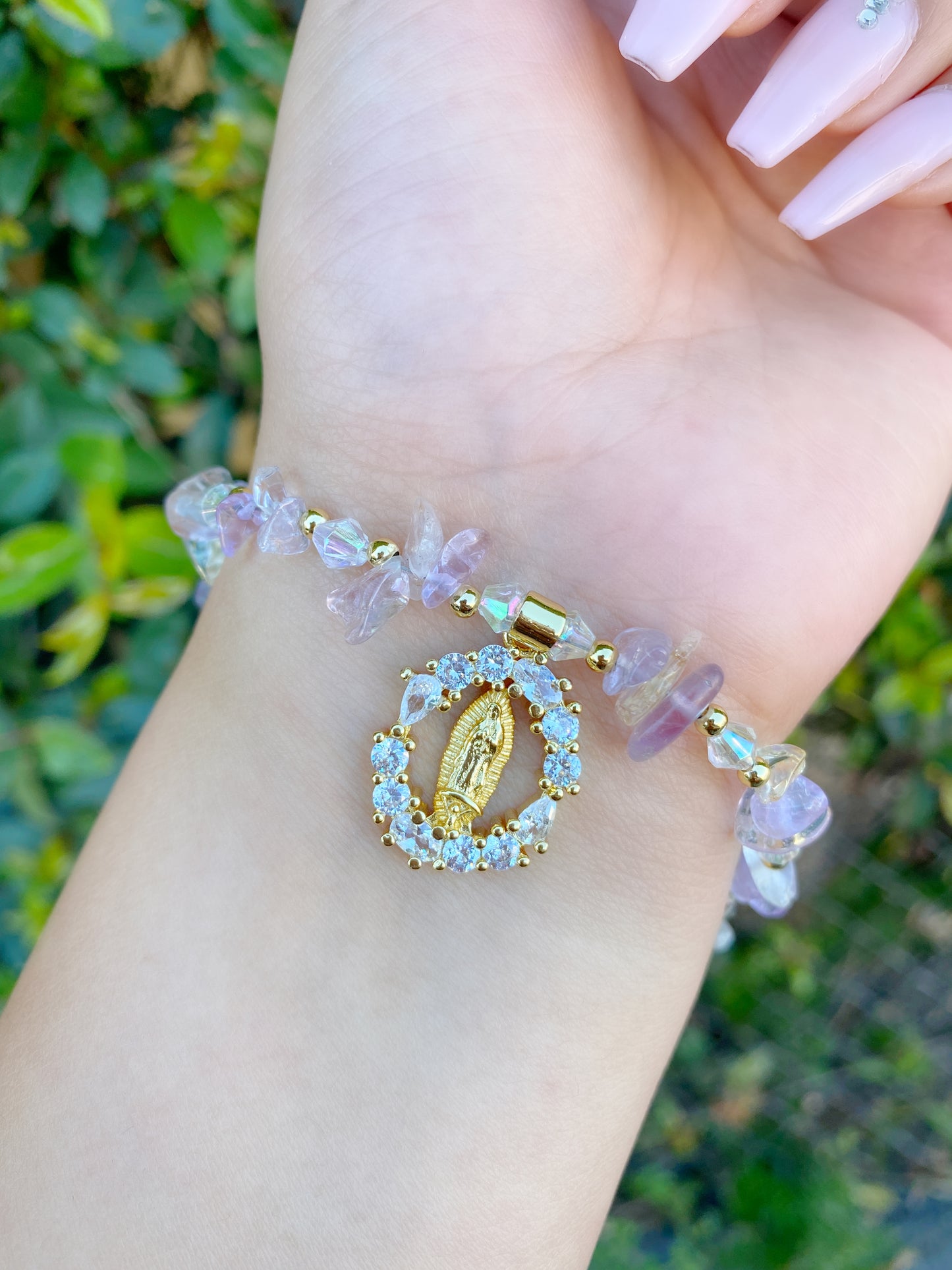 Amethyst Mary Bracelet