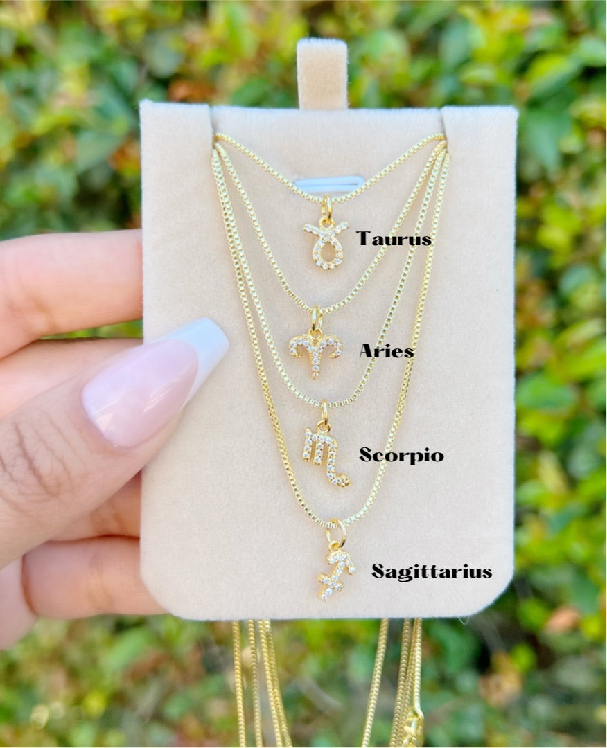 Dainty Zodiac Gold Necklace