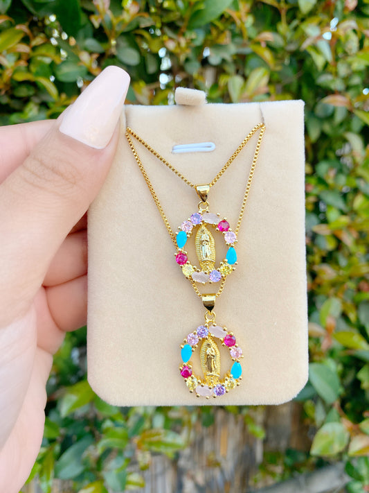 Colorful Virgencita Necklace