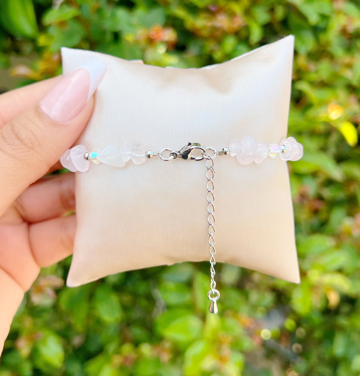 Silver Pink Mary Bracelet