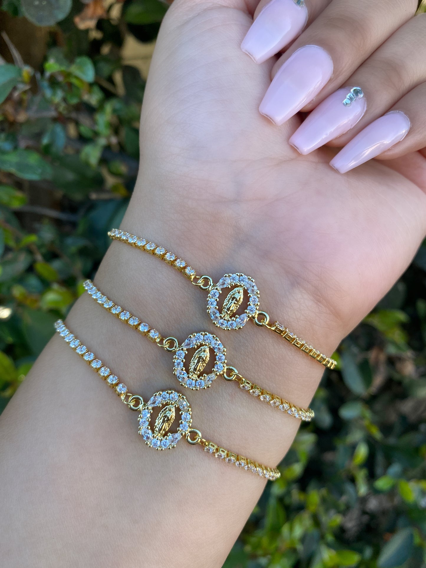 Dainty Diamond Virgencita Bracelet