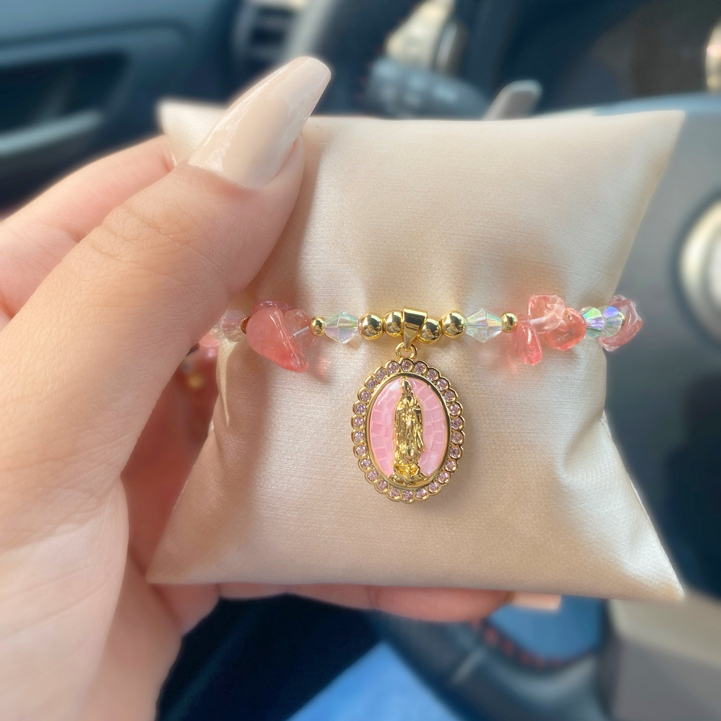 Rose Quartz Mary Bracelet