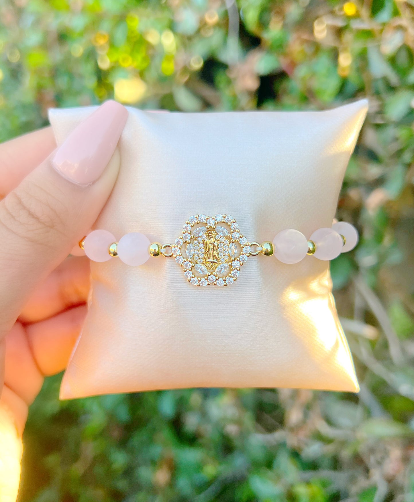 Crystal Bead Mary Bracelet