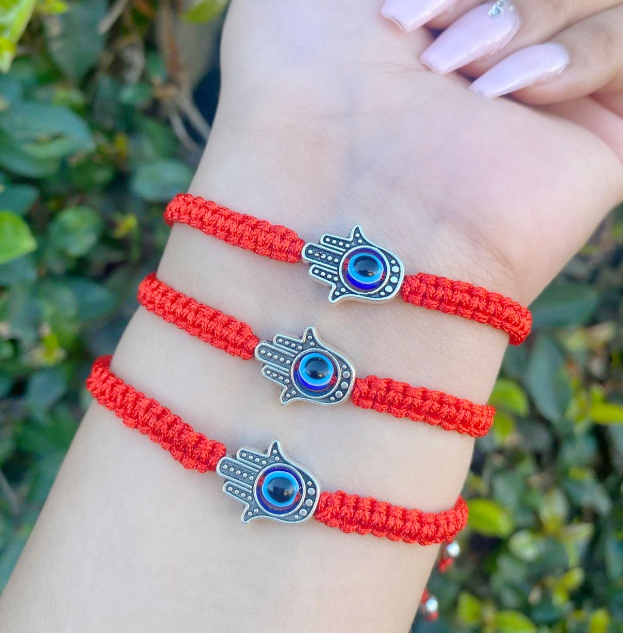 Red Hand Mal De Ojo Woven Bracelet