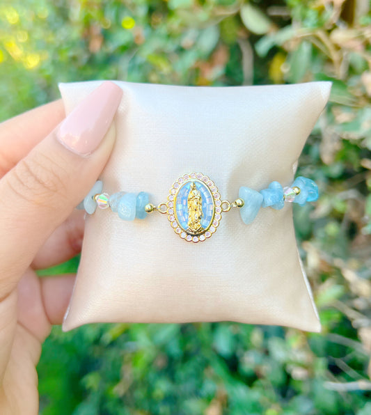 Flat Aqua Mary Bracelet