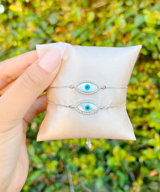 Silver Evil Eye Bracelet