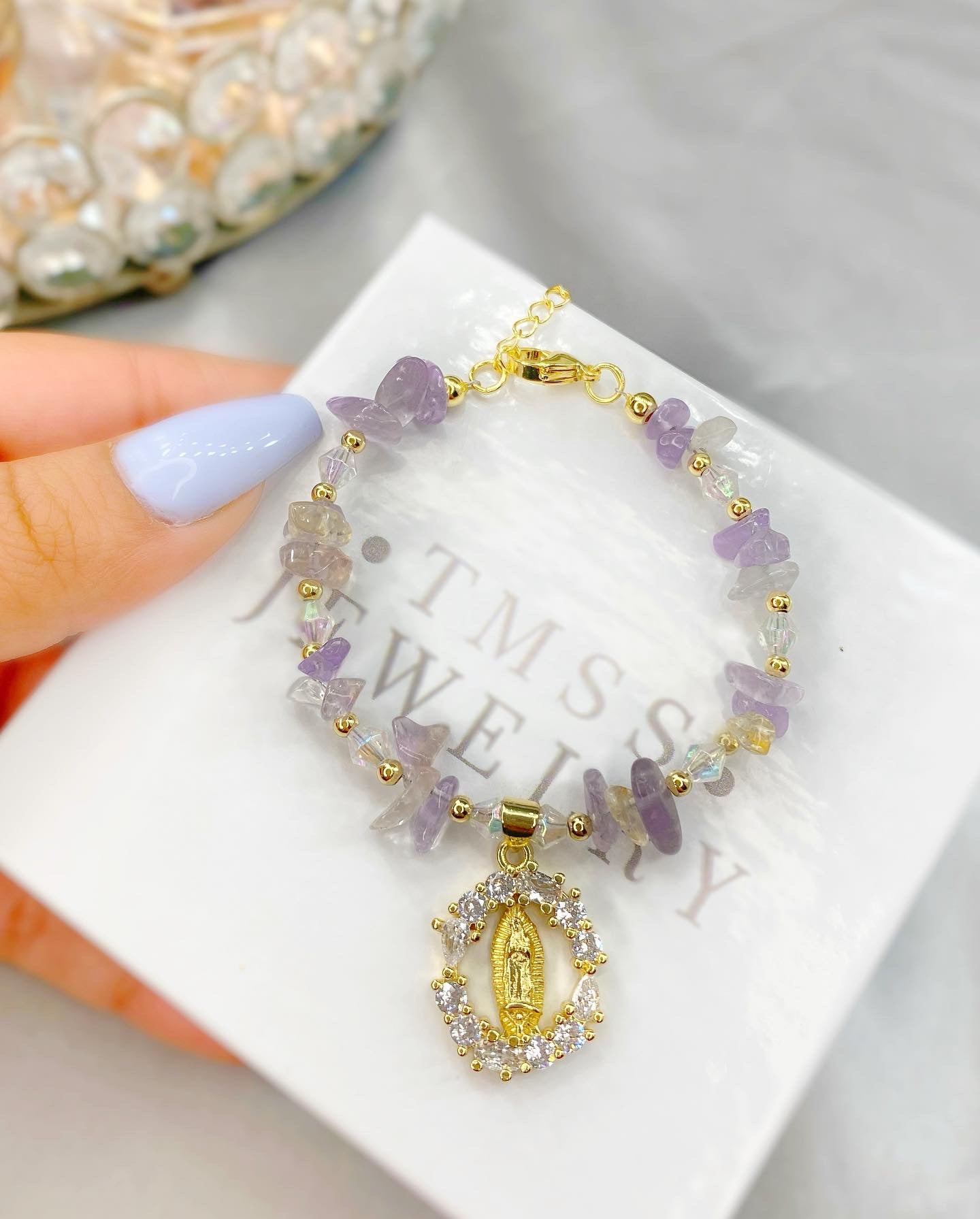 Amethyst Mary Bracelet