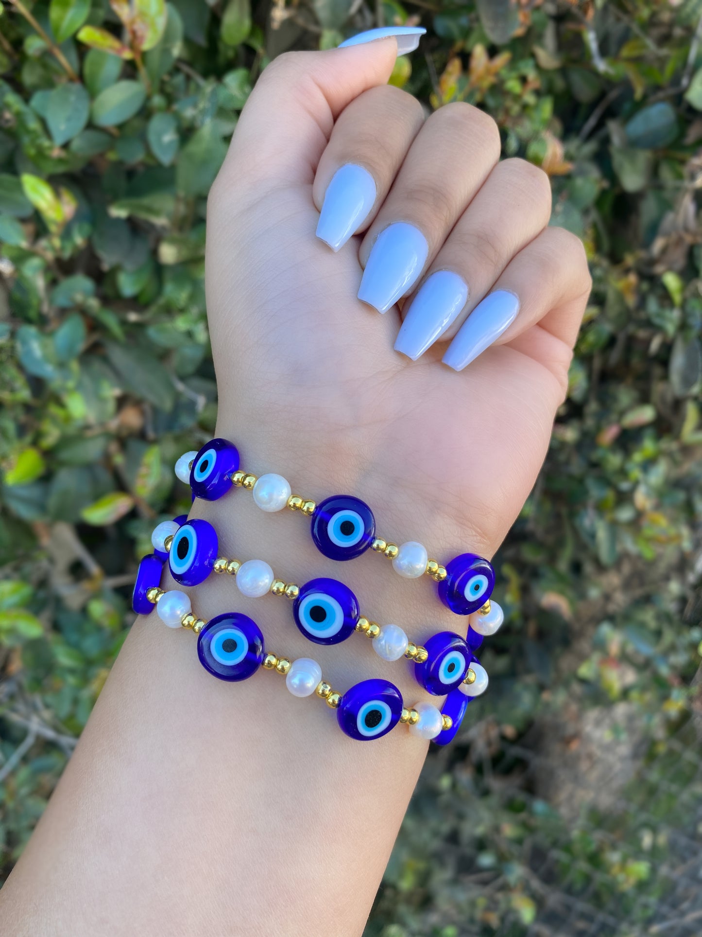 Pearl Evil Eye Bracelet