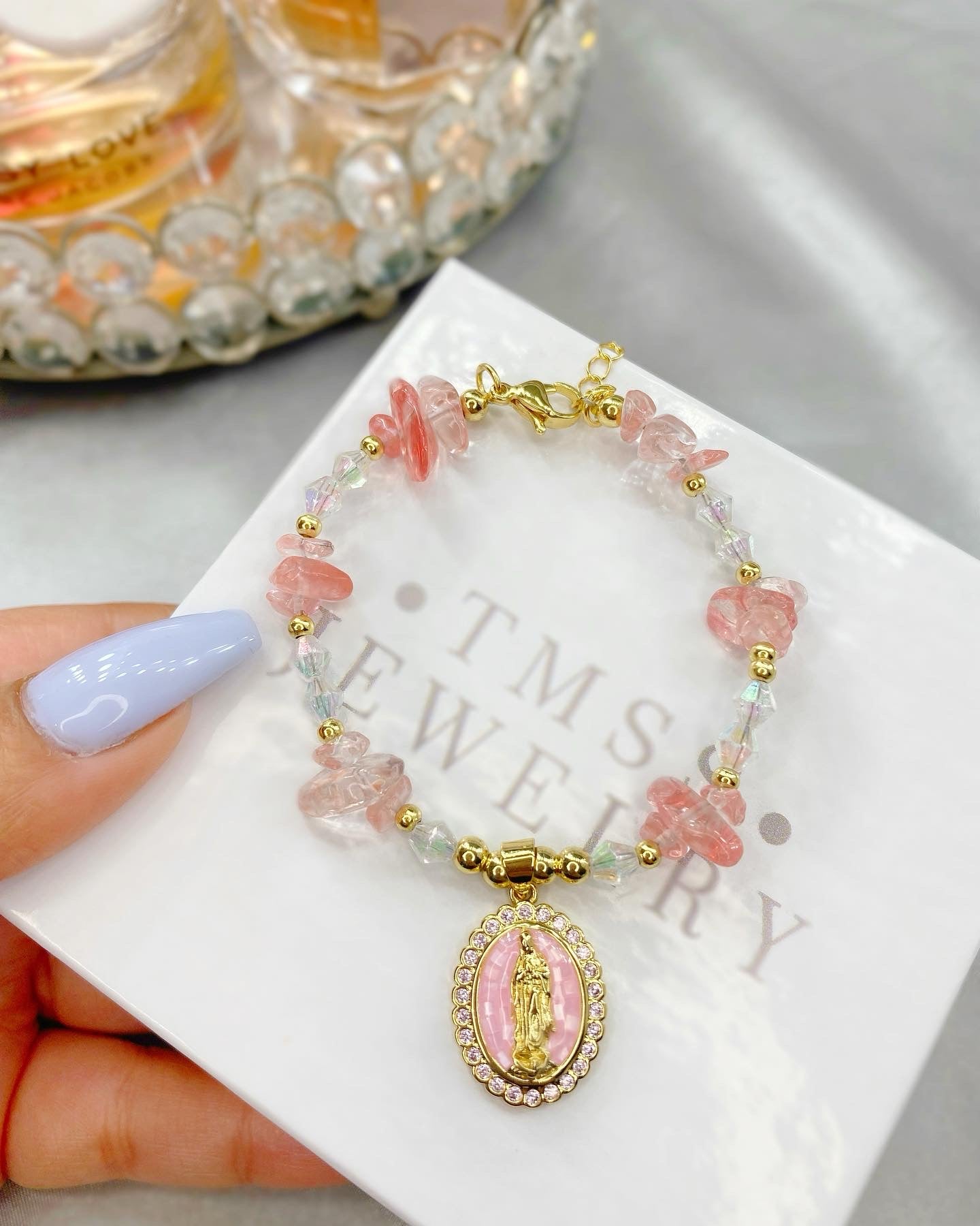 Rose Quartz Mary Bracelet