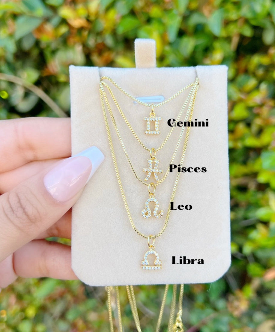 Dainty Zodiac Gold Necklace