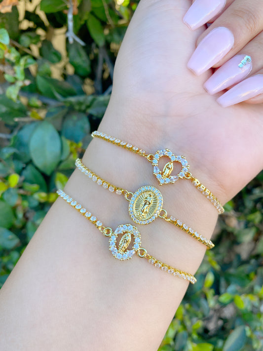 Dainty Diamond Virgencita Bracelet