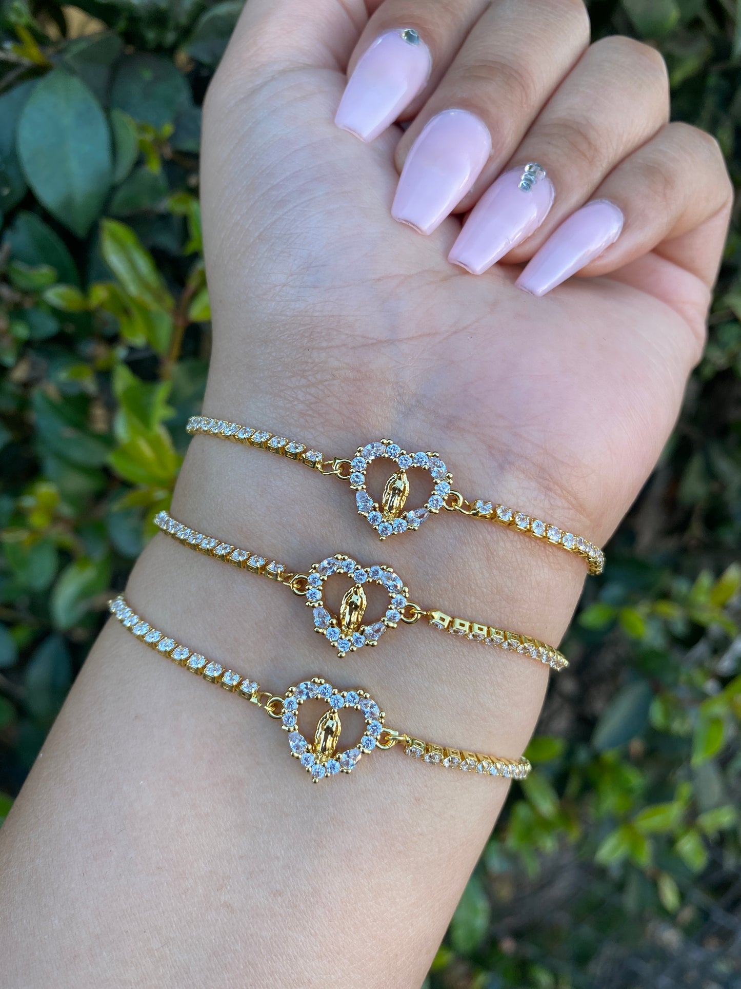 Dainty Diamond Virgencita Bracelet